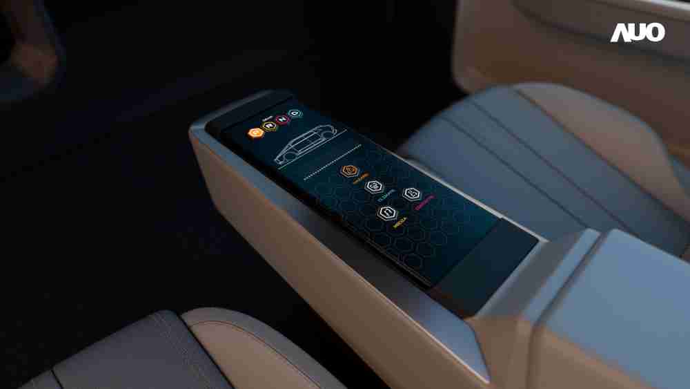 NG大舞台以人性化设计打造多变形态中控显示(Morphing Center Control)，，，，不使用时仅平面显示信息，，，，进行操作时，，显示器则会动态隆起，，转变成3D实体按钮，，，，并有触觉回馈，，展示人机互动新体验